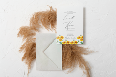 boda-invitacion-personalizada-acuarela-ilustracion-flores-margaritas-verano-minimalista